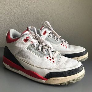 Nike Air Jordan 3 White Red Sneakers